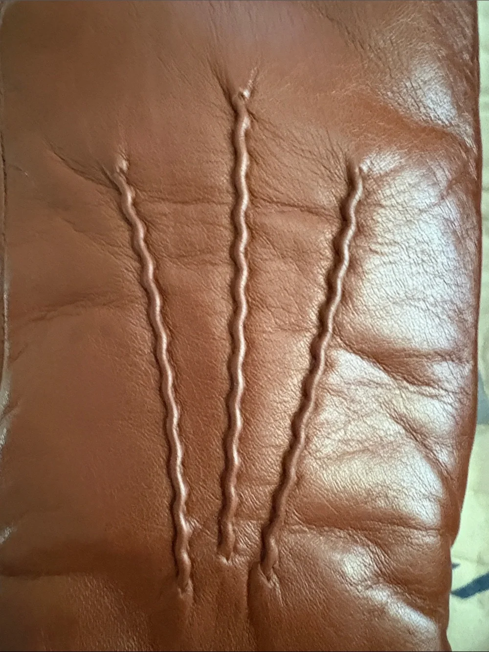New Listing Hestra Chestnut Brown Leather Mittens with wool lining.